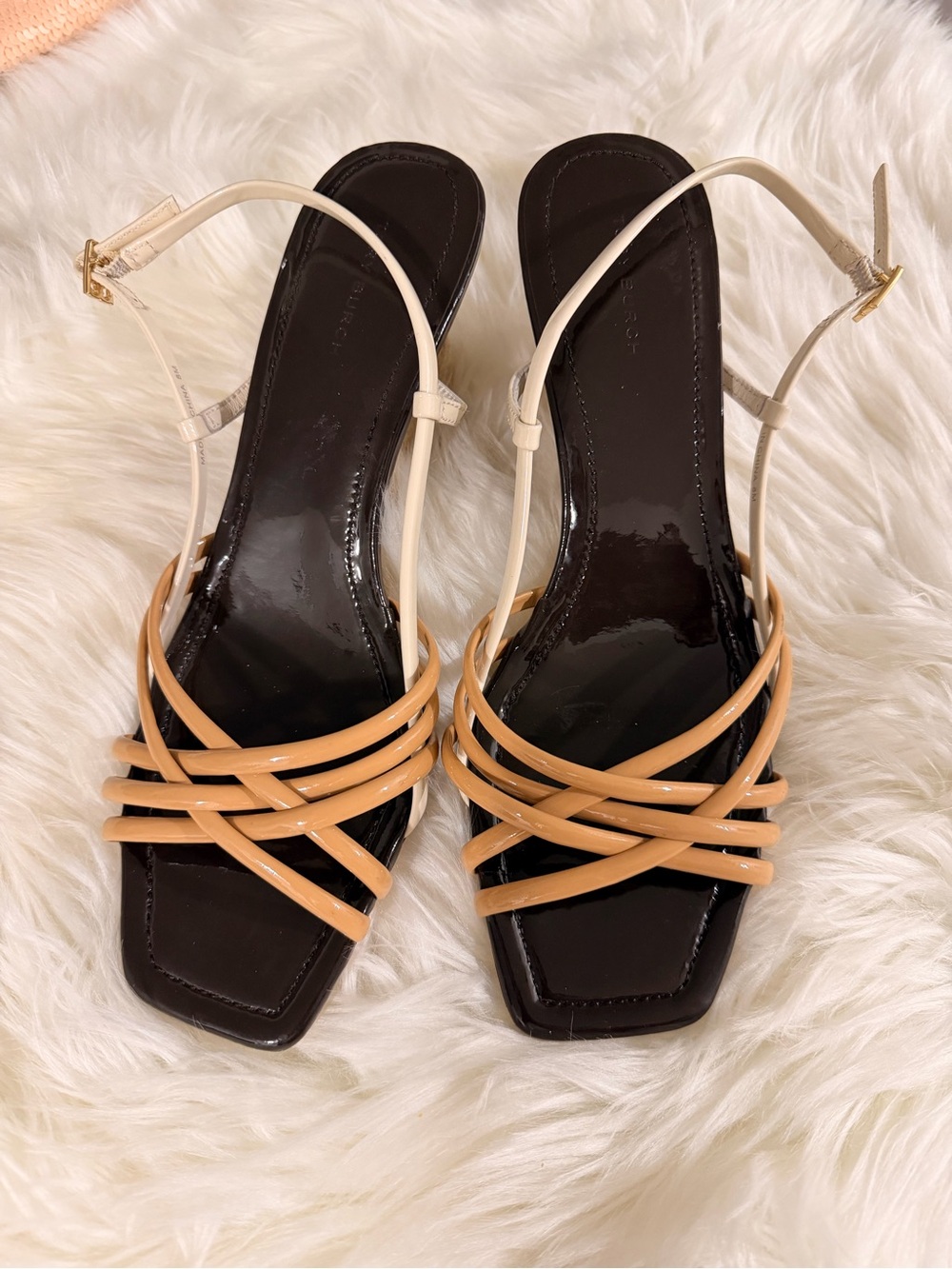 Tory Burch Two-Tone Strappy espadrille Sandals in Black and Tan